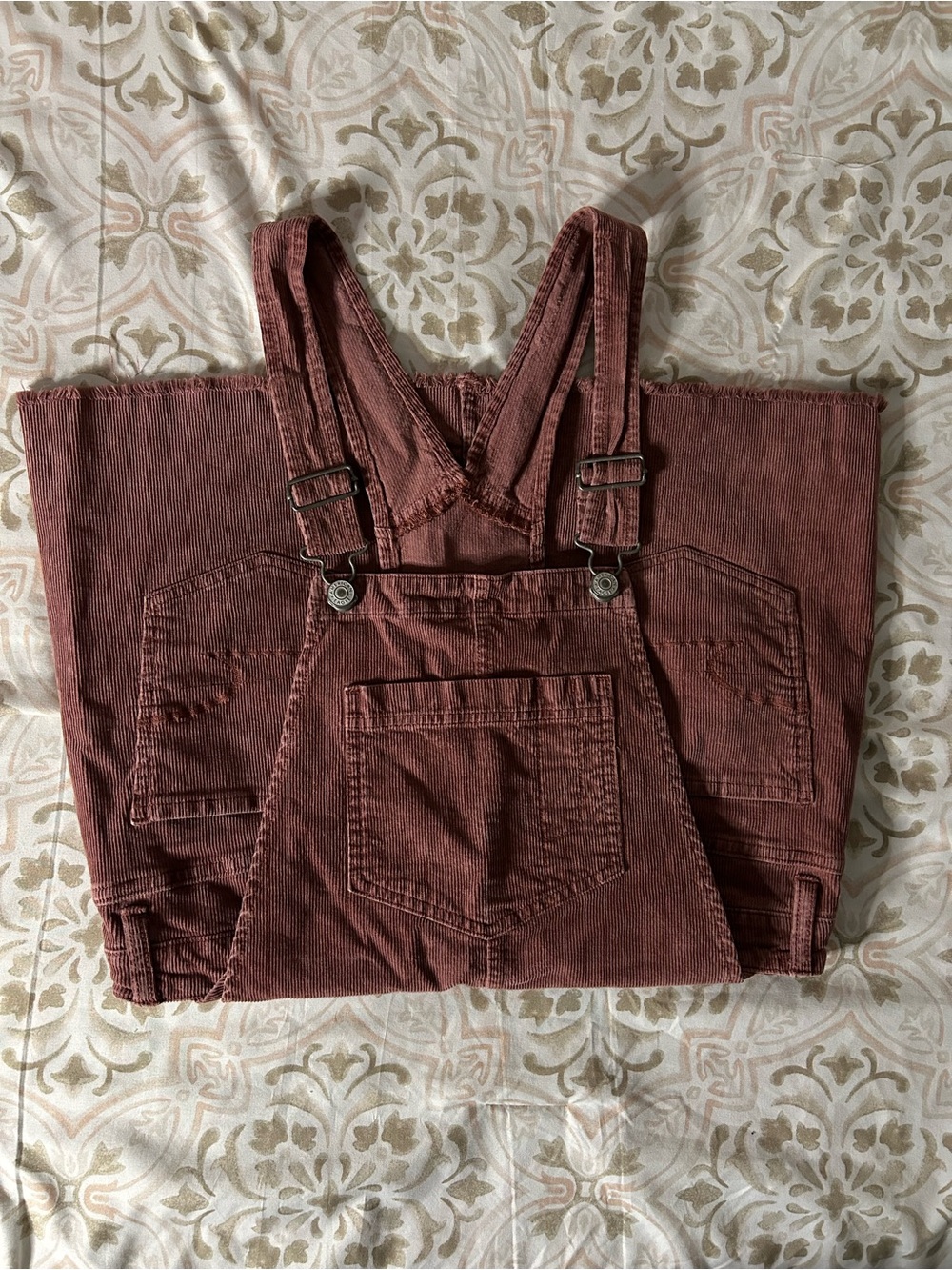 Burgundy AMERICAN EAGLE Corduroy Overall Skirt - Picture 8 of 14